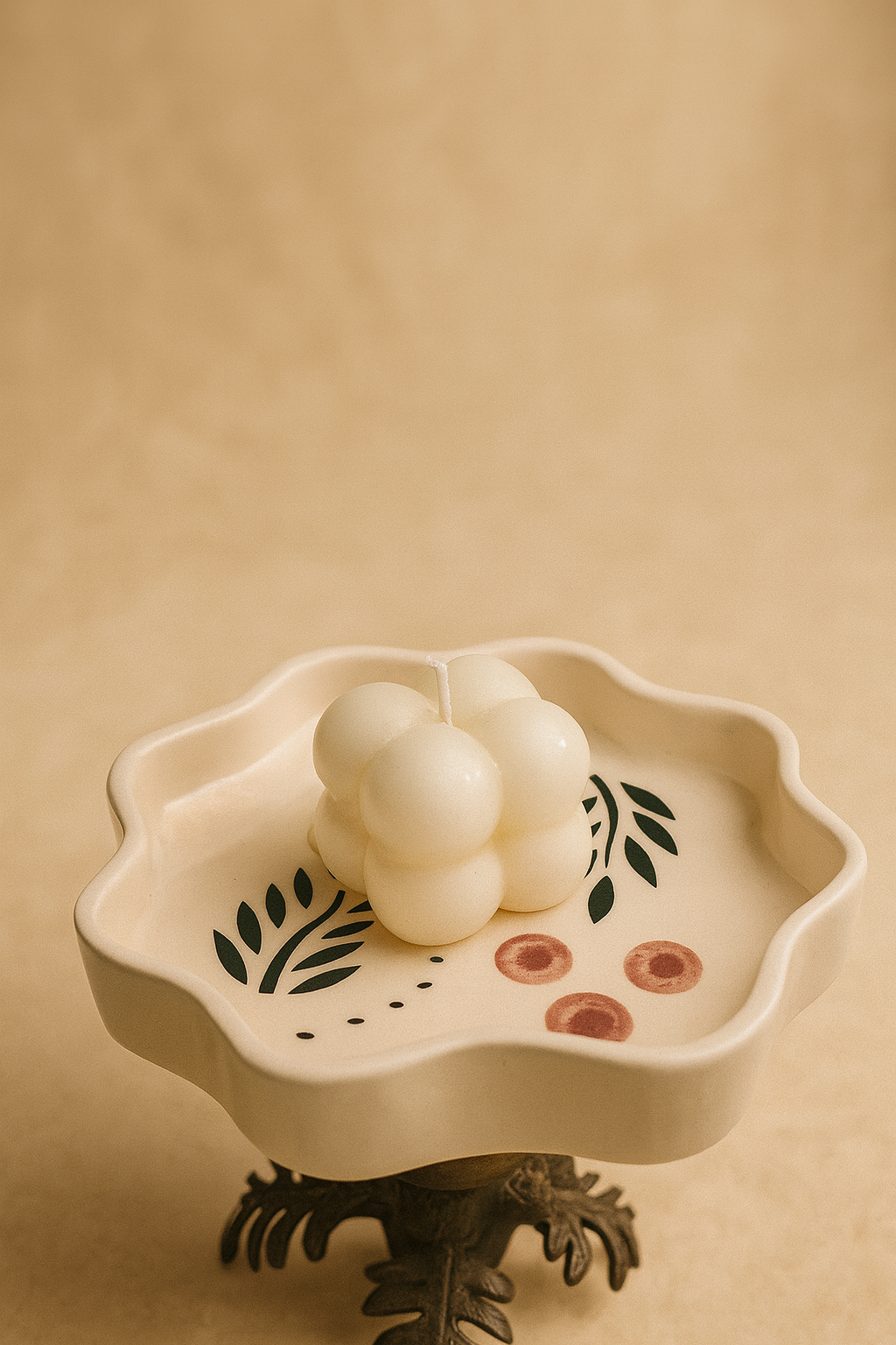 Mini Bubble Candle (White, Aesthetic Decorative Candle)