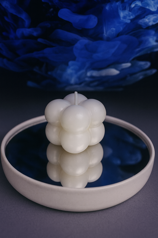 Mini Bubble Candle (White, Aesthetic Decorative Candle)